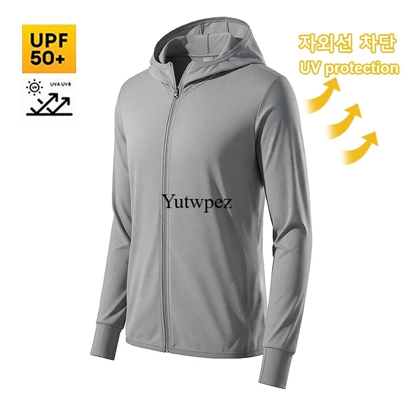 Breathable Fishing Skin Jacket Outdoor Hiking Sports UPF50+ Men UV Protection Ice Silk Cool Feeling Sun Protection Lightweight