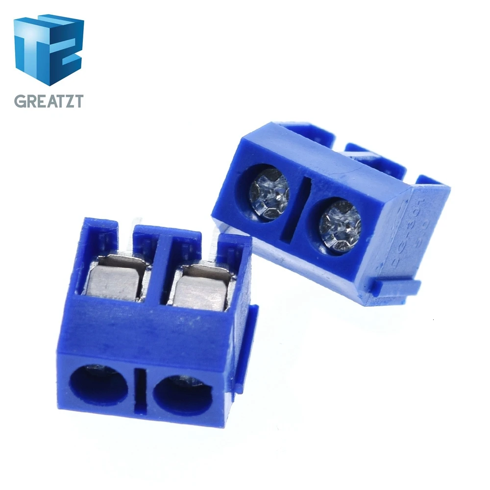 GREATZT 10/20/40PCS KF301-2P 301-2P 2 Pin Plug-in Screw Terminal Block Connector 5.08mm Pitch  2 Pin Screw Terminal Block good
