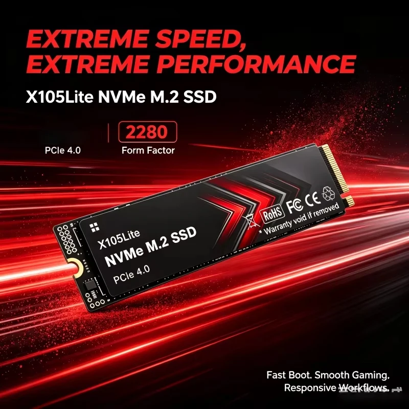 X105Lite FM956 M.2 2280 NVMe PCIe 4.0 SSD Up to Internal Solid State Drive 500GB‑4TB For PS5 Laptop Desktop Gaming PC Storage