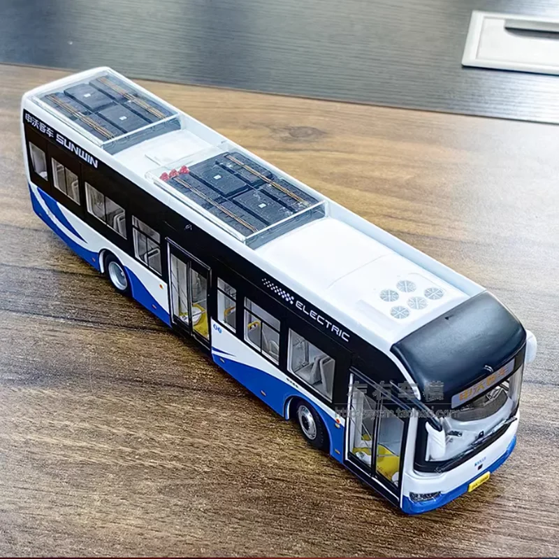 SUNWIN 1:50 Scale Trackless Bus Alloy Simulation Car Model Classics Adult Souvenir Gift Static Display