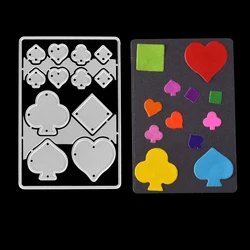 Poker pattern Flower Birds LOVE GOOD LUCK Words Cutting Dies Stencil DIY Scrapbooking Template Mold Embossing Craft