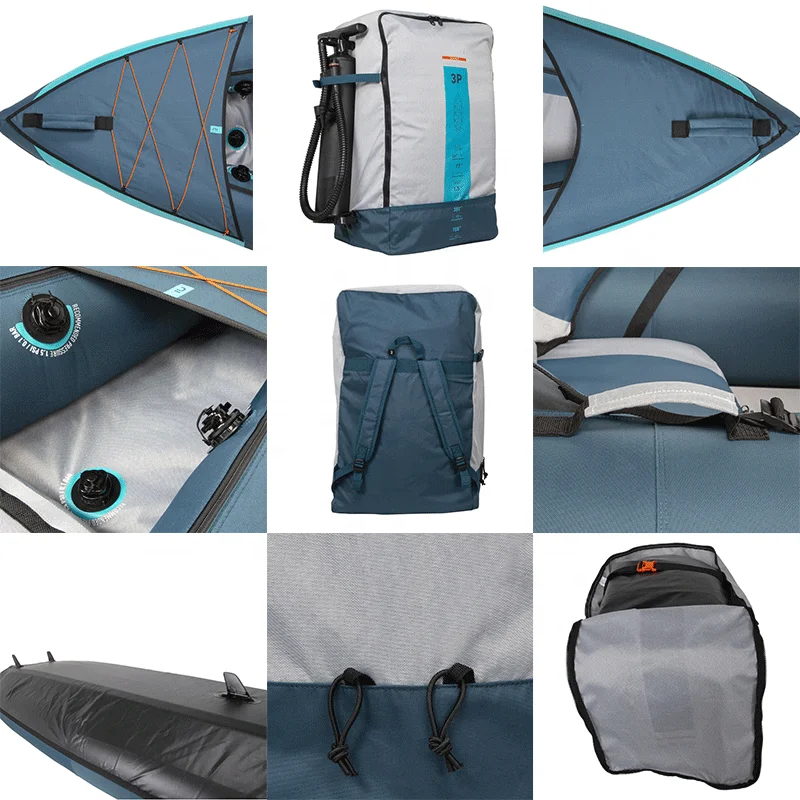 قوارب كاياك قابلة للنفخ تتسع لـ 2-3 أشخاص مع 3 مقاعد مرتفعة