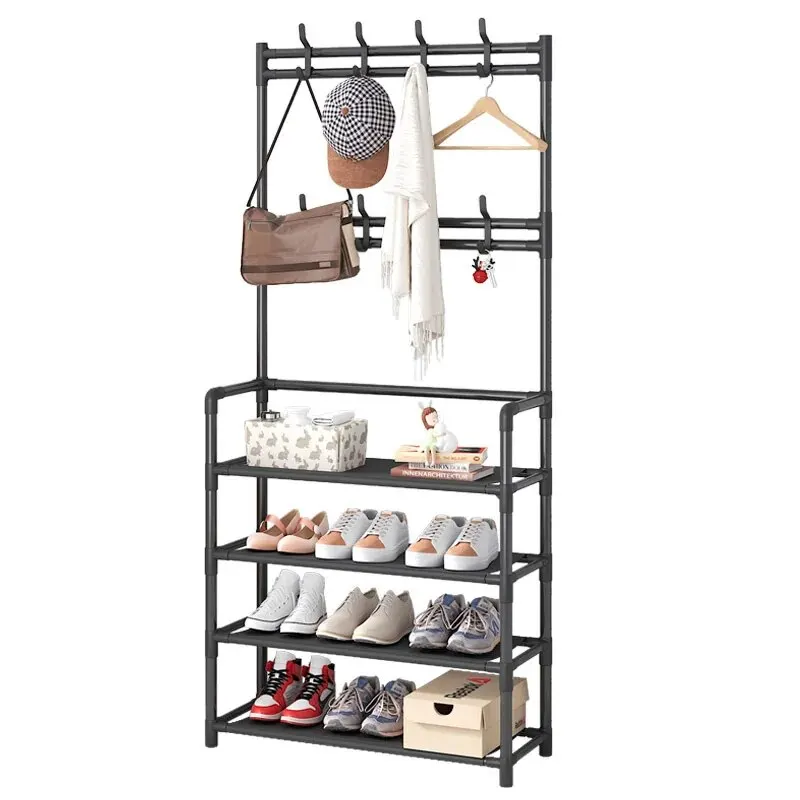 Coat Rack Bedroom Indoor Dormitory Hangers Household Simple Storage Rack Simple Landing Multi-functional Combination Shoe Rack