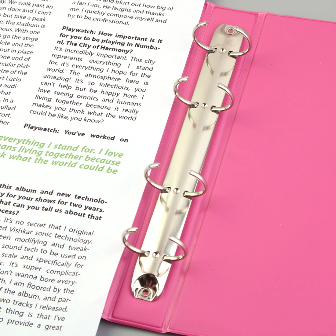 MOTARRO 1Pcs File Folders 4 Round Ring Binders File Holder Non-Stick Binder Notebooks for Business & School Office Supplies