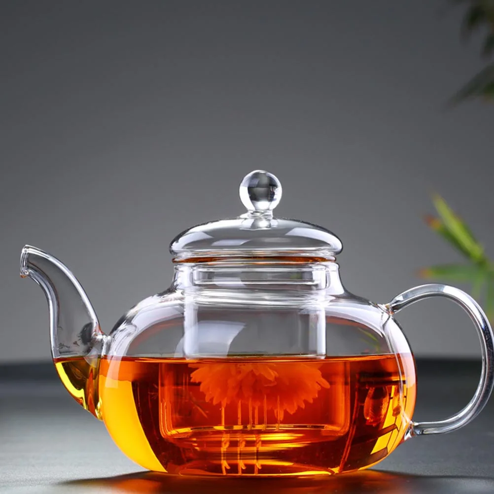 

1Pcs Clear Borosilicate Glass Teapot 600ml Boiled Tea Pot Steaming Tea Pot High Temp Resistance Food Grade Material Easy Clean