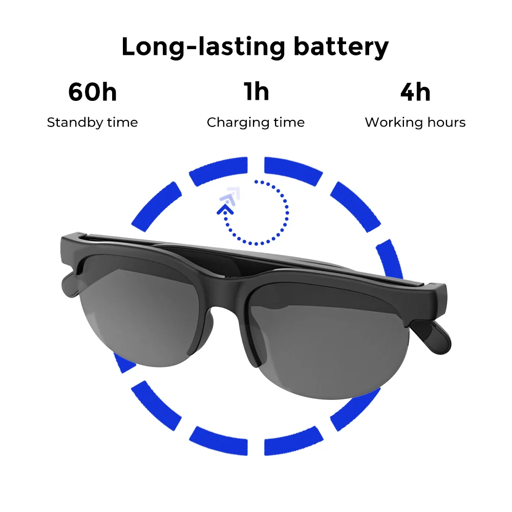144-Language Real-Time Translator Earphones Sunglasses  AI Translation Glasses Headphone Sports Running Headsets With Microphone
