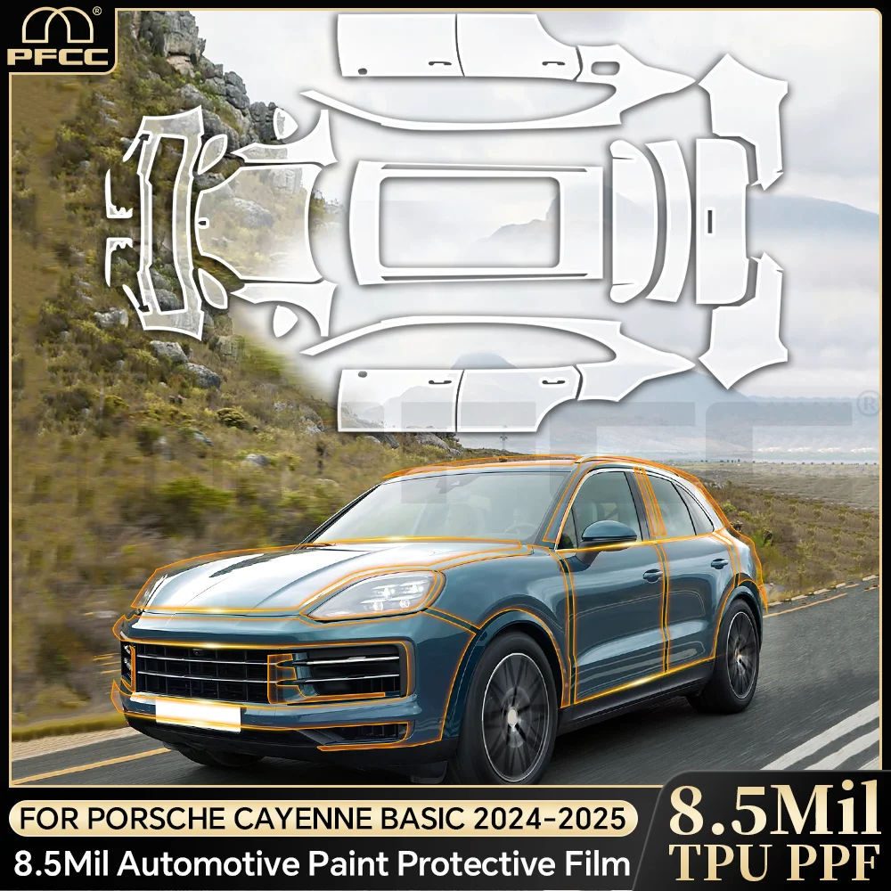 

Custom Hood Fender Precut Paint Protection Film PPF For Porsche Cayenne Base 2024-UP Anti-scratch Exterior Transparent Kit