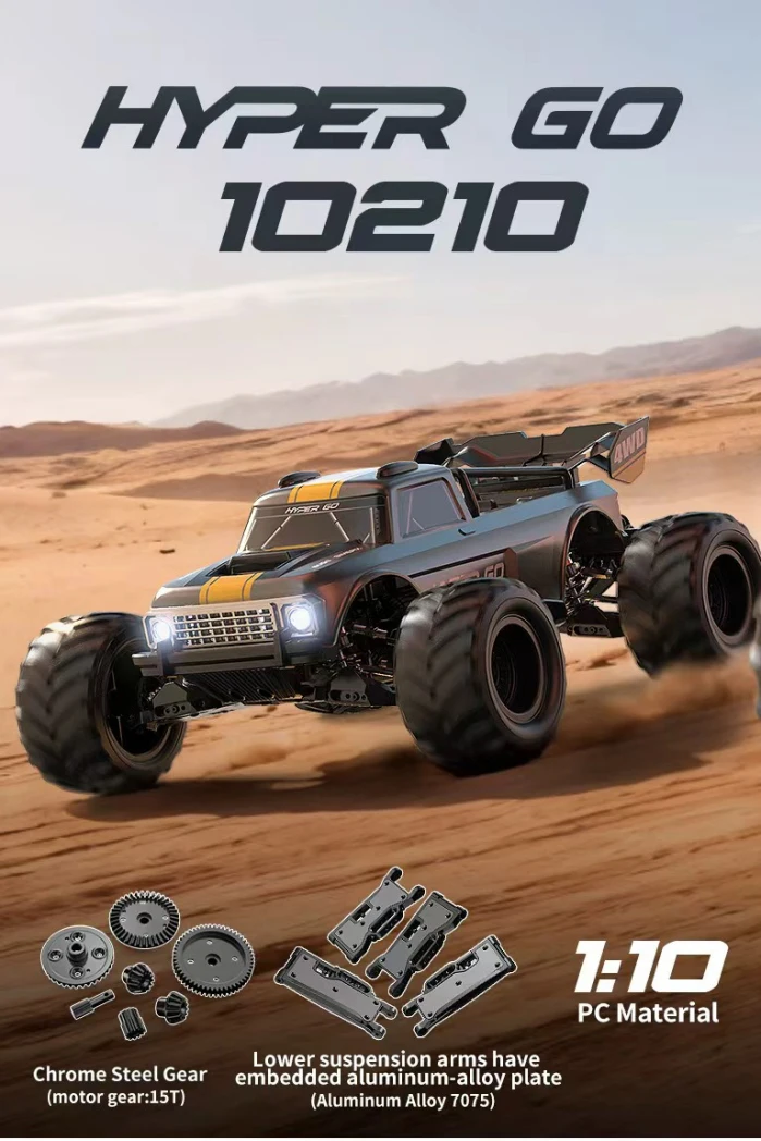 MJX Hyper Go 10210 Brushless Rc Car 1/10 Scale 4Wd High Speed Electric Remote Control Off Road Monster Truck Hobby Model