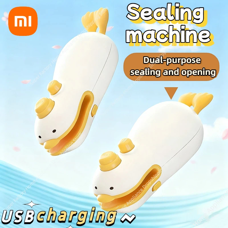 Xiaomi – Mini scelleuse sous vide portative 2 en 1, scellage et ouverture, canard mignon, chargement USB, sac de fraîcheur magnétique, Gadget de cuisine