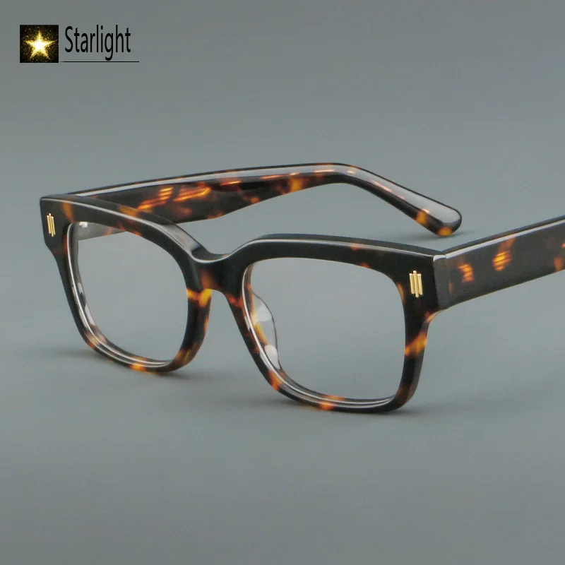 

Высококачественная квадратная оправа для очков из ацетата, мужская черная толстая модная оправа для очков для мужчин и женщин, оправа для чтения по рецепту, близорукость 139 мм