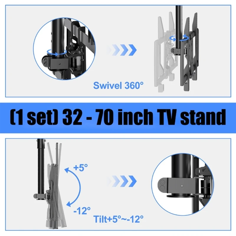 Soporte TV de pared universal de metal resistente con rotación - imagen 3
