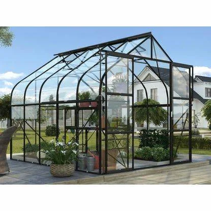 Mini Glass Greenhouse Garden Shed with Roof Insulated Flower Stand Raised Garden Bed Plant Growing House