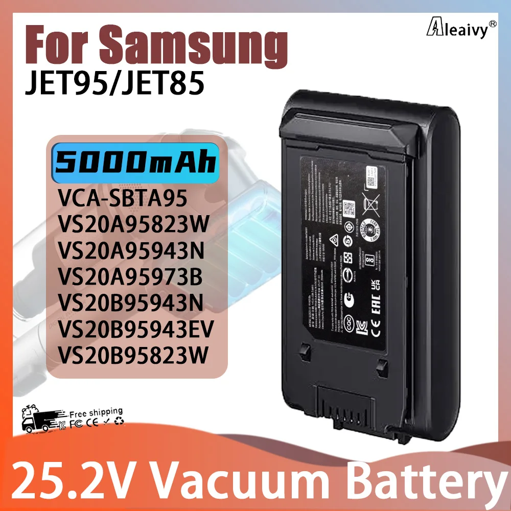 

High Capacity 25.2V 5000mAh Replacement Battery for VS20A95823W VS20B95943N,Part No.VCA-SBTA95,for Jet95 Jet85 Series Vacuums