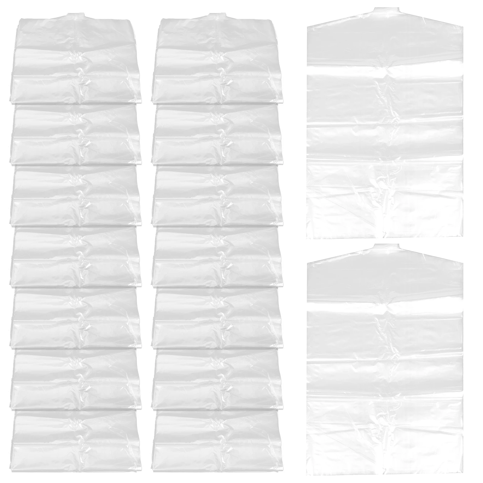 

50 Pcs Kids Garment Dust Covers Transparent Storage Bags 40x70cm PE Material Clothes Dustproof Hanger Hole Clothing Protection