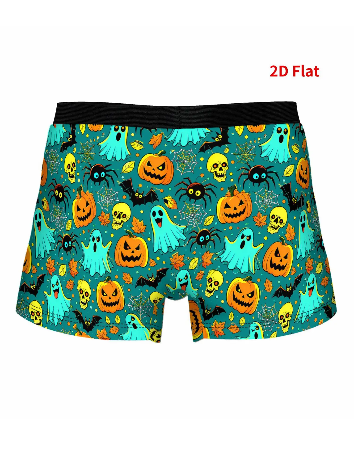 Halloween Ghosts Pumpkins Men'S Novelty Underwear Vibrant Colorful Boxer Shorts Suitable for Daily Wear Gifts