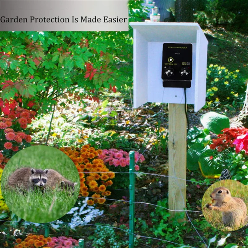 AF89-Para energizador de cerca elétrica Briidea evitando animais selvagens intrusão tensão de saída 5000 V 0.1Joule US Plug