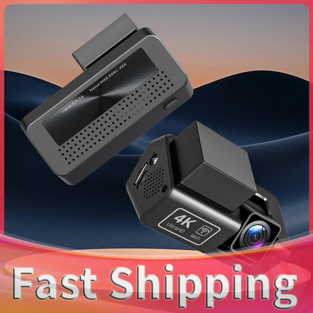 4K Dash Cam Built-in WiFi and Night Vision Car Video Recorder Compact Design with 24H Parking Mode Cycle Recording G-Sensor