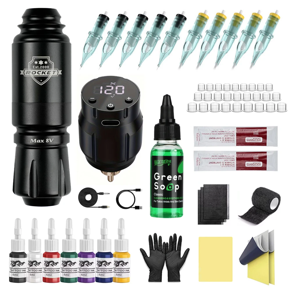 

Tattoo Gun Kit Wireless Tattoo Machine Kit Cordless Tattoo Pen Kit Pen-type Tattoo Machine Kit Complete Tattoo Artist/ Beginners