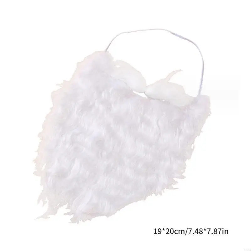 Y88A白い偽のひげ面白いサンタビアードコスプレコスチュームクリスマスサンタクロースビアードコスチュームアクセサリー子供と大人向け