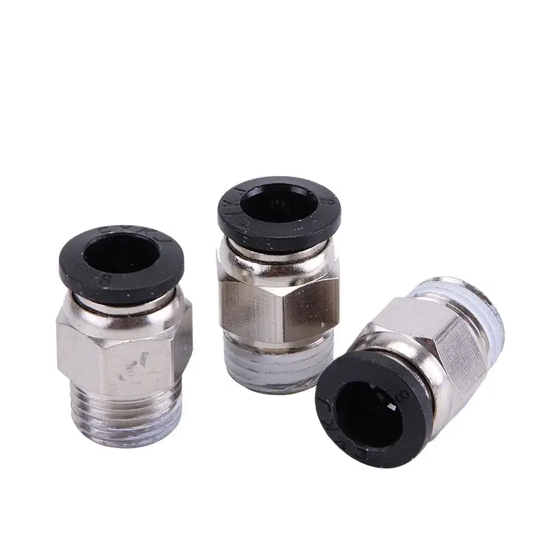 10PCS PC Air Pneumatic Straight Fitting Quick Release Coupling Connector 1/8 1/4 3/8 1/2 Male Thread m5 4mm-12mm Hose Tube Pipe