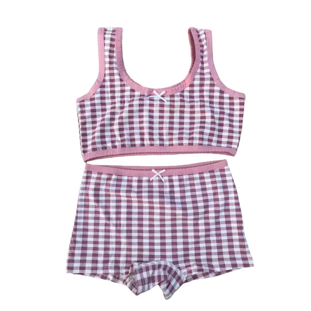 Mädchen-BH-Boxershorts-Set, niedliche Blumen-Erdbeer-Drucke, Teenager-Unterwäsche, Größe 130–160, große Mädchen-Unterwäsche, BH-Höschen-Set – Detail 25