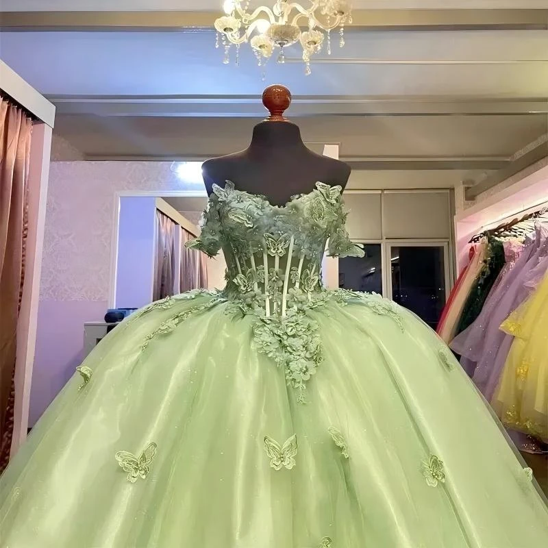 Vestido de festa verde 15 vestidos quinceanera vestido de baile fora do ombro vestido de baile formal 15 anos vestido para quinceanera personalizado