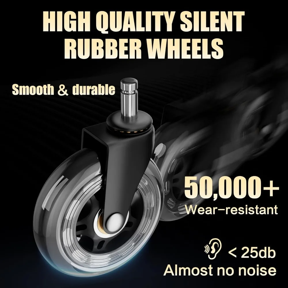 كرسي مكتب كبير وطويل التحمل بسعة 700 رطل مع قاعدة معدنية ومسند للقدمين وعجلات مطاطية هادئة، وظهر مريح عالي #5