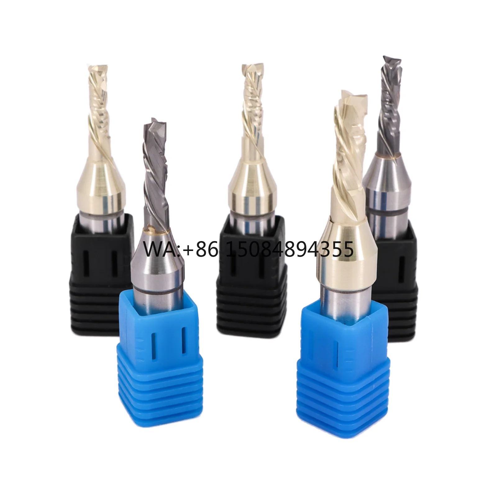 1/2*8*H28 FST Échantillon gratuit Fraise hélicoïdale à double denture pour contreplaqué, placage et panneaux de densité, en carbure revêtu d'AlTin, OEM