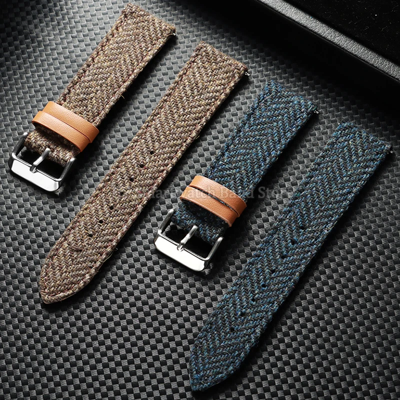 خمر جلد سويدي حزام (استيك) ساعة ل Seiko لهواوي ساعة GT2/3/4/5 الرياضة الإفراج السريع معصمه 18 مللي متر 20 مللي متر 22 مللي متر نسج سوار