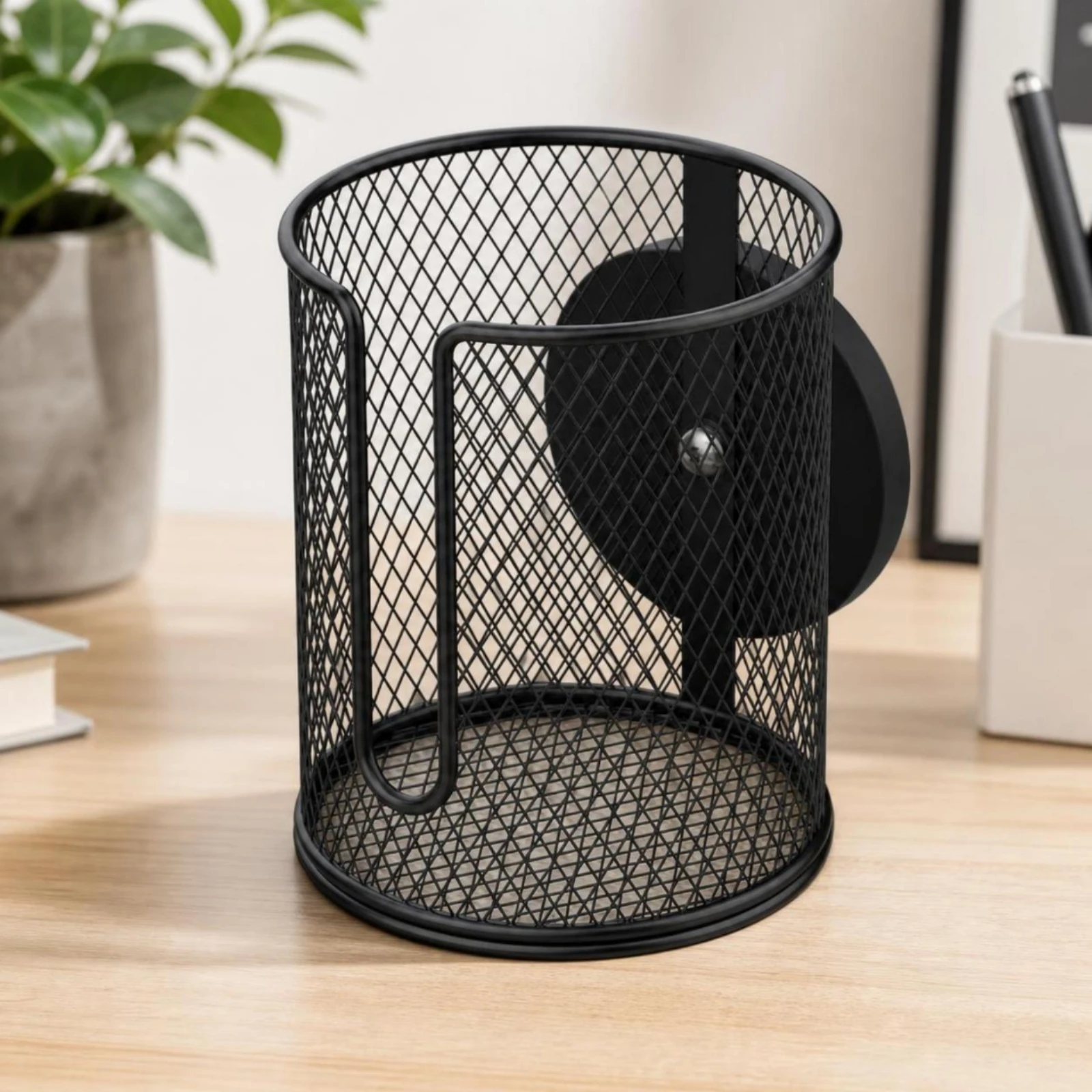 Mesh Cup Holder with Magnetized Mount Long-Lasting Magnetized Cup Holder Container Sturdy Heavy-Duty for Desk