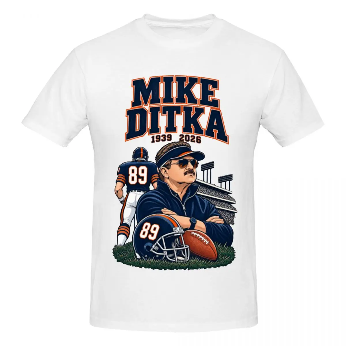 Men Iron Mike Mike Ditka RIP Awesome T Shirt Streetwear Oversized Cotton Sleeve Custom Anime Shirt