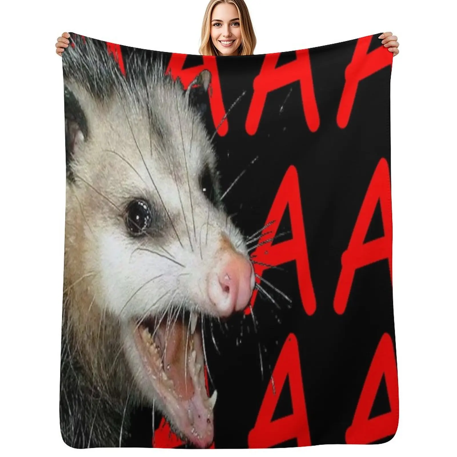 

AAAAA POSSUM Throw Blanket Stylish Couch Blanket for Home Living Room