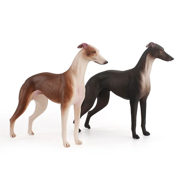 Simulation of solid dog animal model Australian Greyhound Greyhound Brown Black hunting dog static handmade accessories