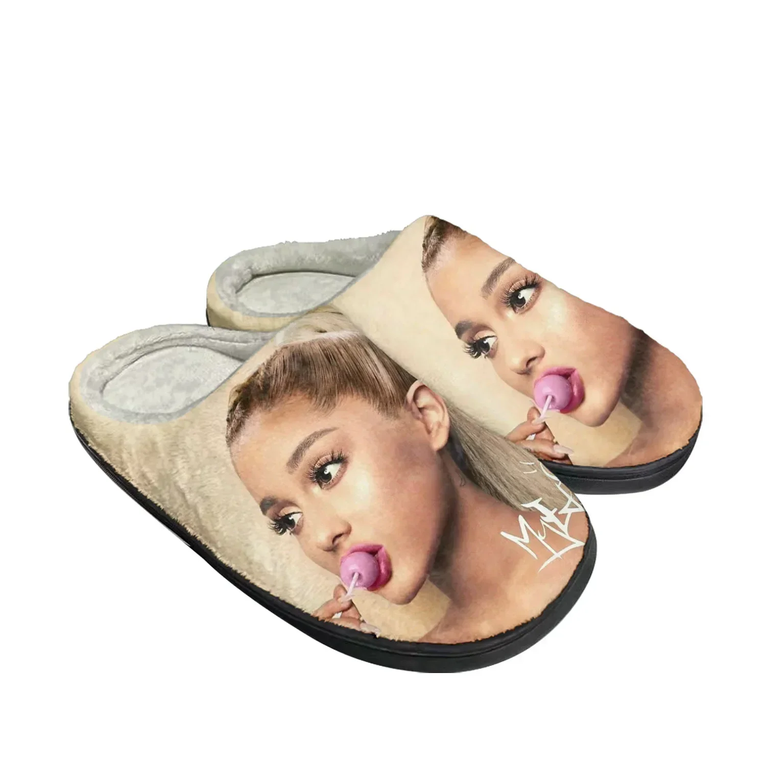 

A-Ariana Singer Pop Yes, And Home Cotton Slippers Men Women Youth Boy Girl G-Grande Plush Bedroom Keep Warm Shoes Custom Slipper