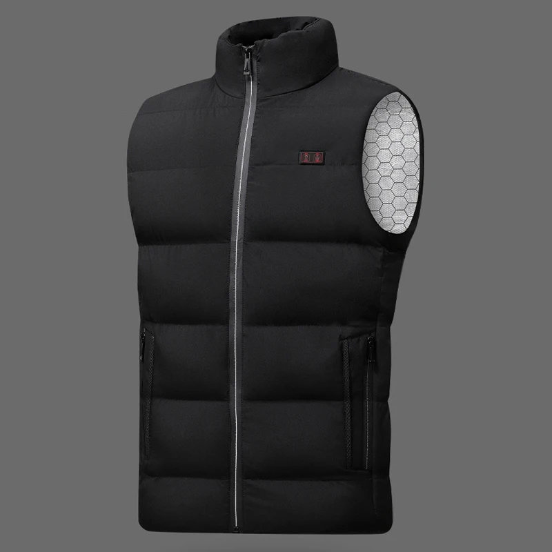 Heated Jacket Men USB Infrared Heating Waistcoat Male Winter Electric Warm Vest For Sports Hiking Oversized 4XL