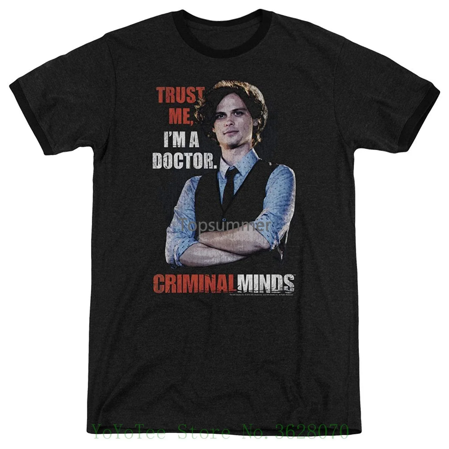 

Criminal Minds Mens Trust Me Ringer T-Shirt T Shirt O-Neck Fashion Casual High Quality Print T Shirt