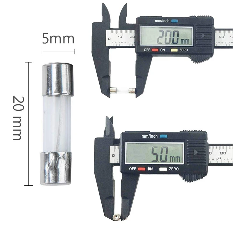 Snelgeblazen glaszekeringen Set 5 X 20 mm 250 V 0,1 A/ 0,25 A/ 0,5 A/ 1A/ 1,5 A/ 2A/ 3A/ 4A/ 8A/ 10A/ 12A/ 20A 15A/ 20A 15 waarde