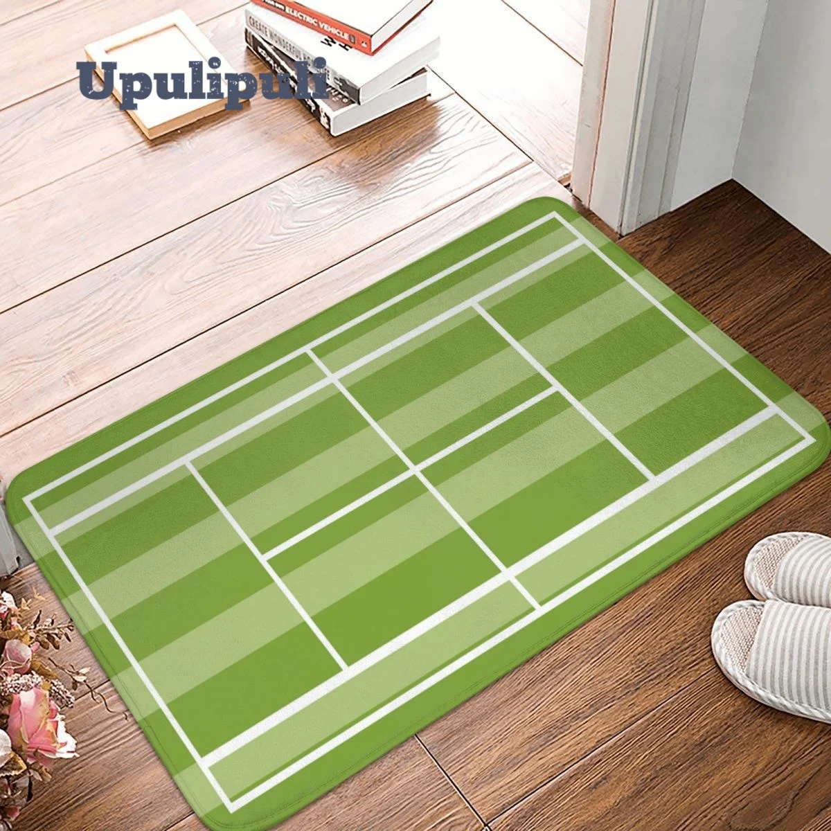 

Sports Tennis Green Court Doormat Flannel Rug Non-Slip Absorbent Mat for Home Kitchen Washable Balcony Mats Decoration