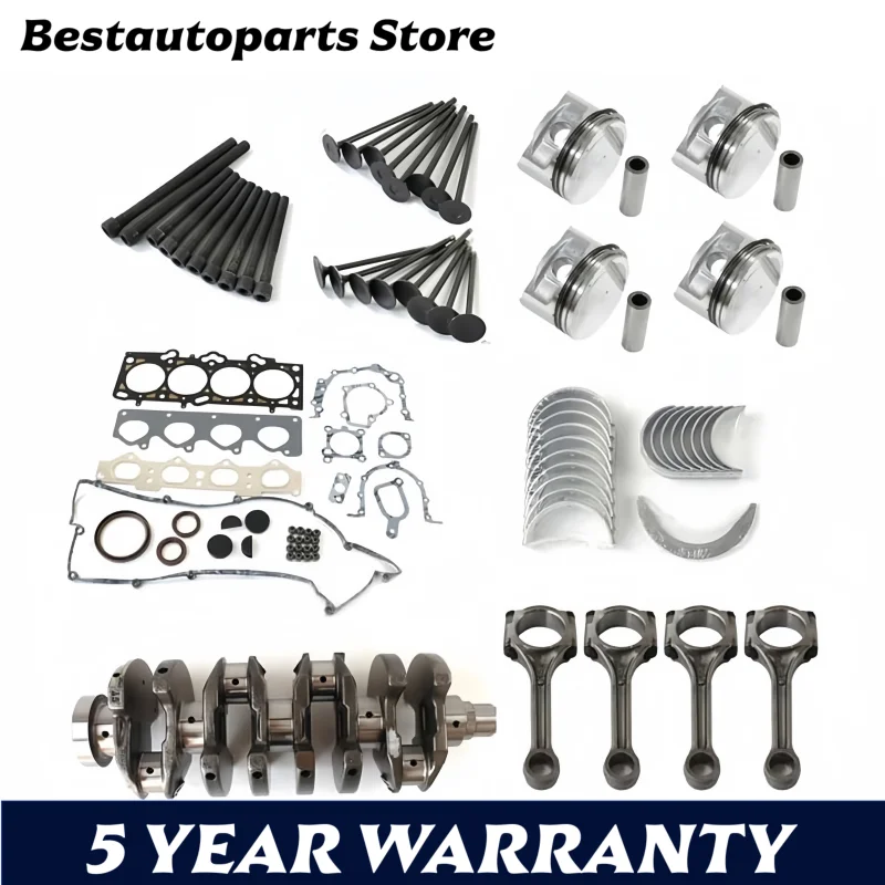 

G4GC 2.0L Engine Overhaul Rebuild Kit-Crankshaft Con Rods Pistons & Rings Gasket Kits for Hyundai Kia 23110-23710 20910-23C30