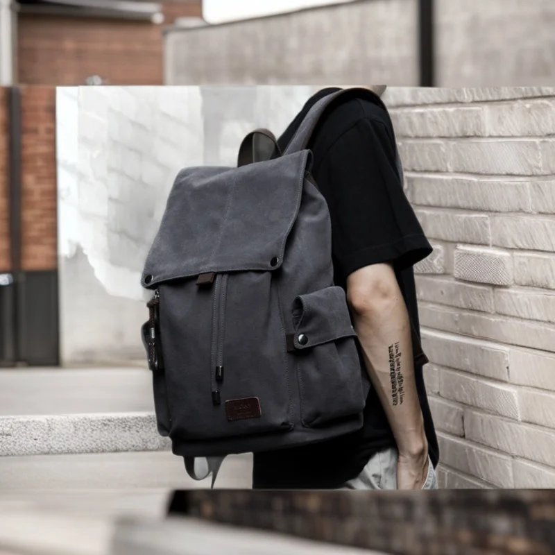 Canvas Man Fashion Backpacks Travel Bag Everyday Laptop University College Bag Loungefly Large-Capacity Men'S Work Backpack