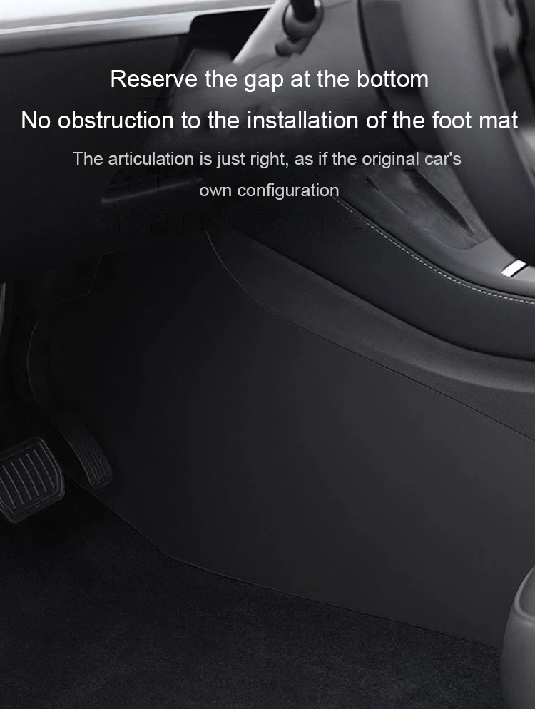 For Tesla Model 3 Highland 2024 Center Leather Kick Mat Model 3/Y 2021-2023 TPE Waterproof Mat on Both Sides of Center Control