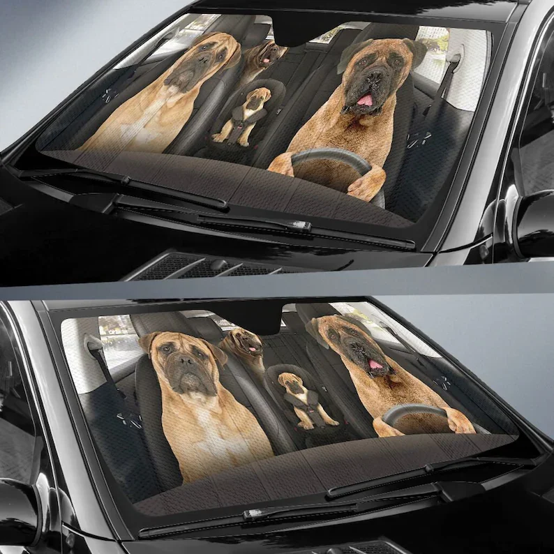 Mastiff Auto Sun Shade 101 Auto Cover Protector Window, Personalized Sunshade, Custom Animal Pattern Sunshade,STYLE FOR CAR