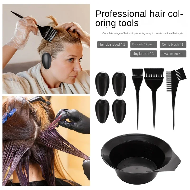 Juego de Herramientas de teñido del cabello, cepillo para teñir el cabello en casa, salón, tazón de crema para el cabello, cepillo para colorear, peine, Clips para las orejas, Kits de capa de teñido