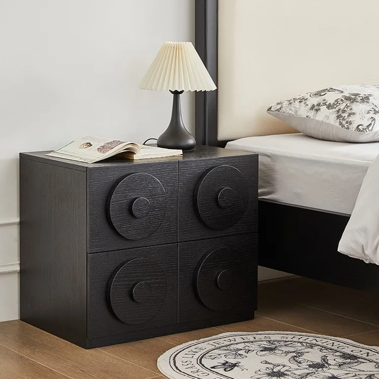 

Medieval style chest cabinet small apartment living room home retro combination module storage solid wood drawer storage cabinet