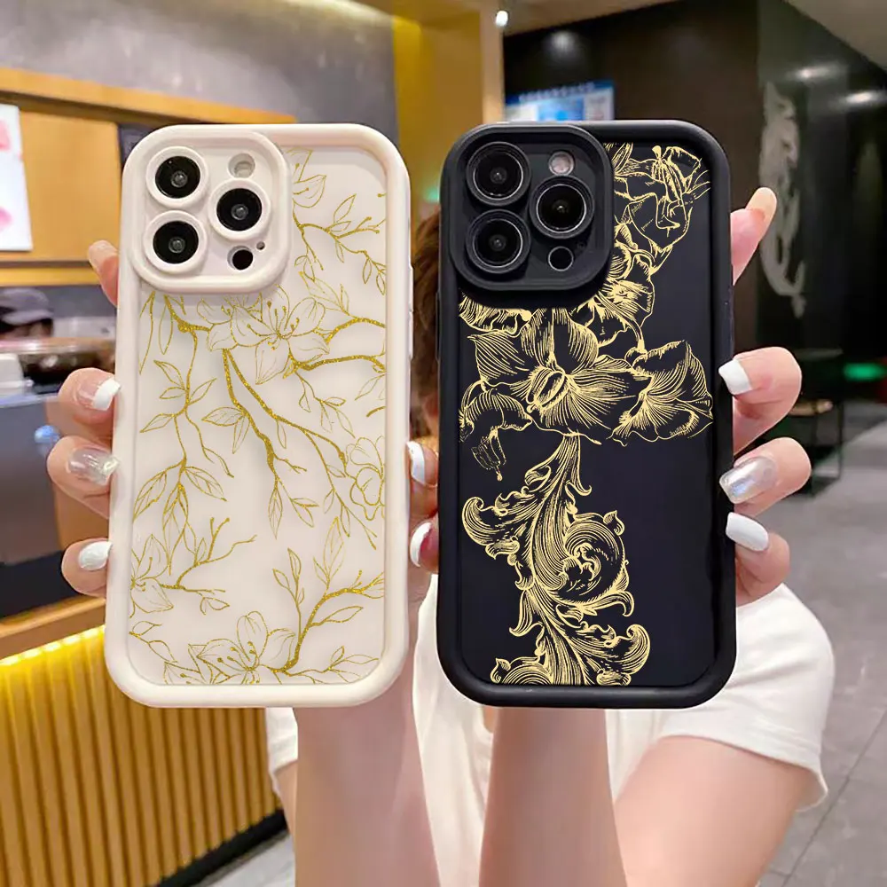 

Luxury V-Vogue Flower Phone Case For Xiaomi POCO F8 F7 ULTRA F5 F4 F3 C40 M6 M7 X3 X4 GT X5 X6 X7 PRO TPU Case DIY Shell Cover