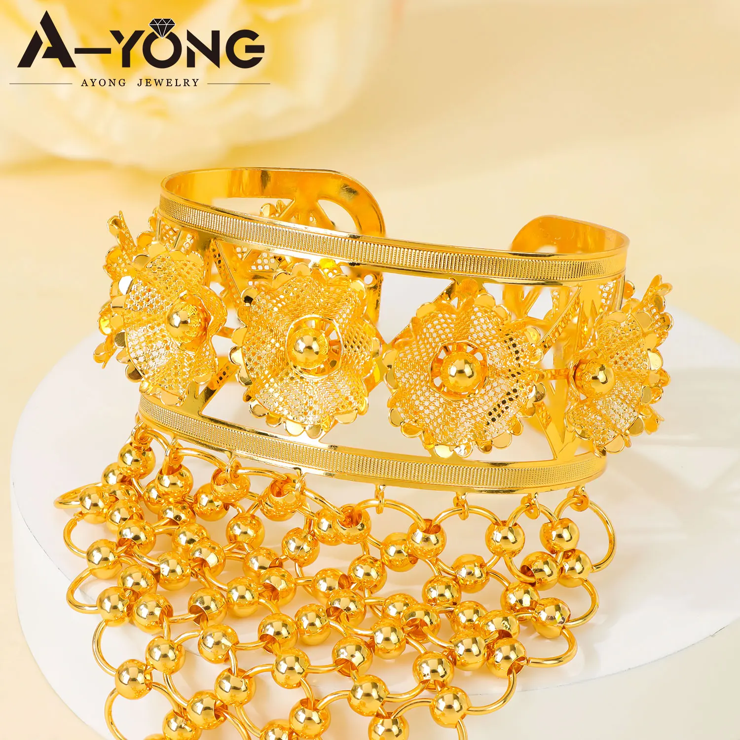 Äthiopisches Brautschmuck-Set Habesha Mode Hohles Armband mit Ring Ohrringe Afrikanischer Damenschmuck für Veranstaltungen und Partys – Detail 5