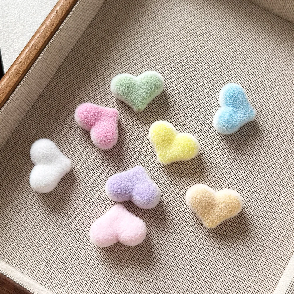 

Cordial Design 100Pcs 16*23MM DIY Fancy Beads/Flocking Effect/Hand Made/Jewelry Findings & Components/Heart Shape/Acrylic #19144