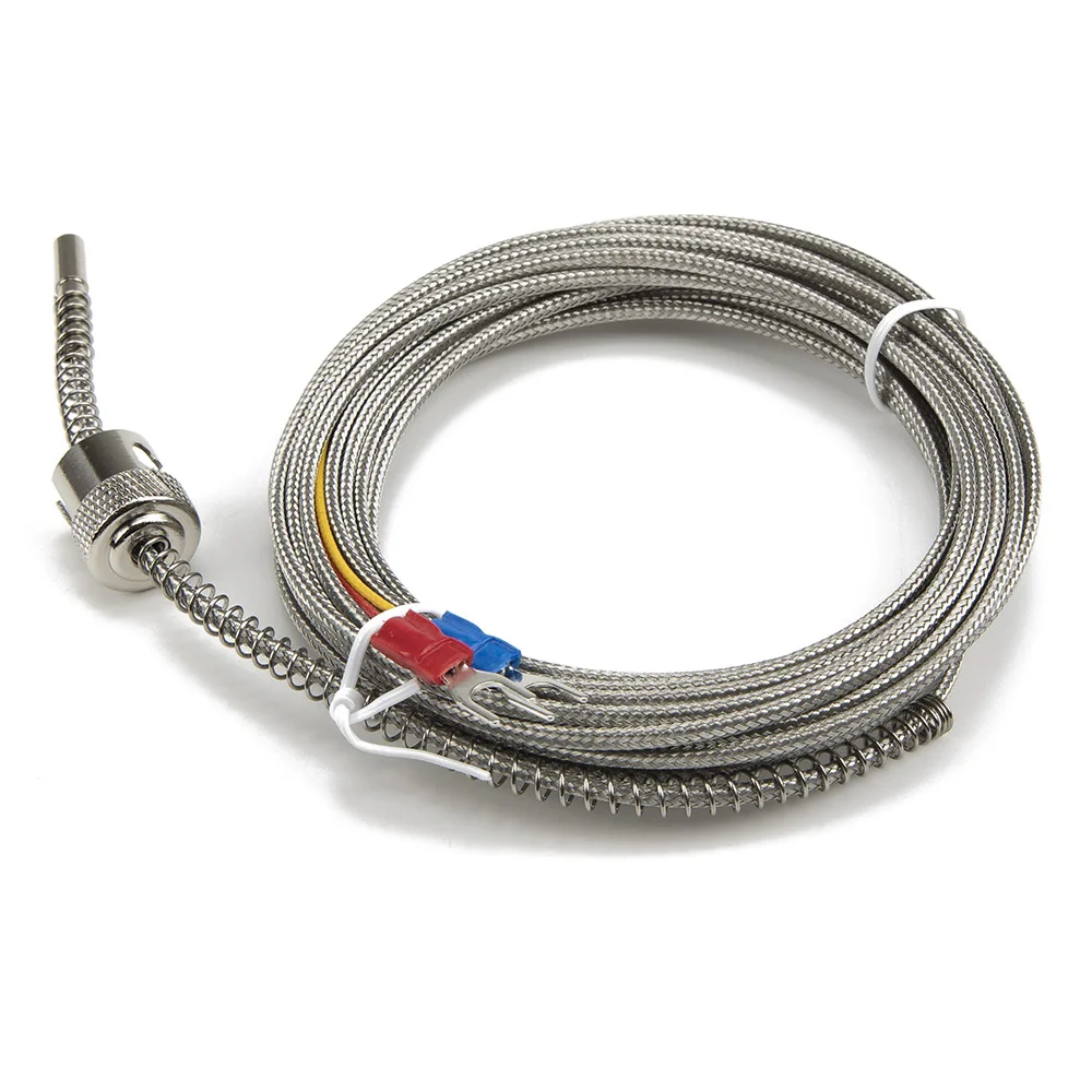 FTARS02 K J type 5m high density metal screening cable 12mm hole diameter adjustable bayonet cap thermocouple temperature sensor