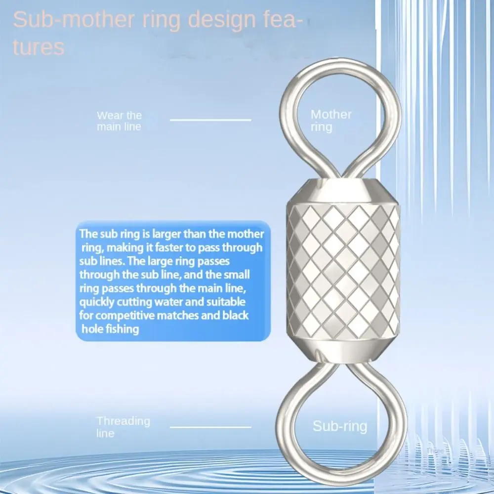 

50pcs/lot Rolling Swivels Fishing Connector Fishing Tackle Accessories Multi Sizes Rolling Swivel Connector Bearing Barrel