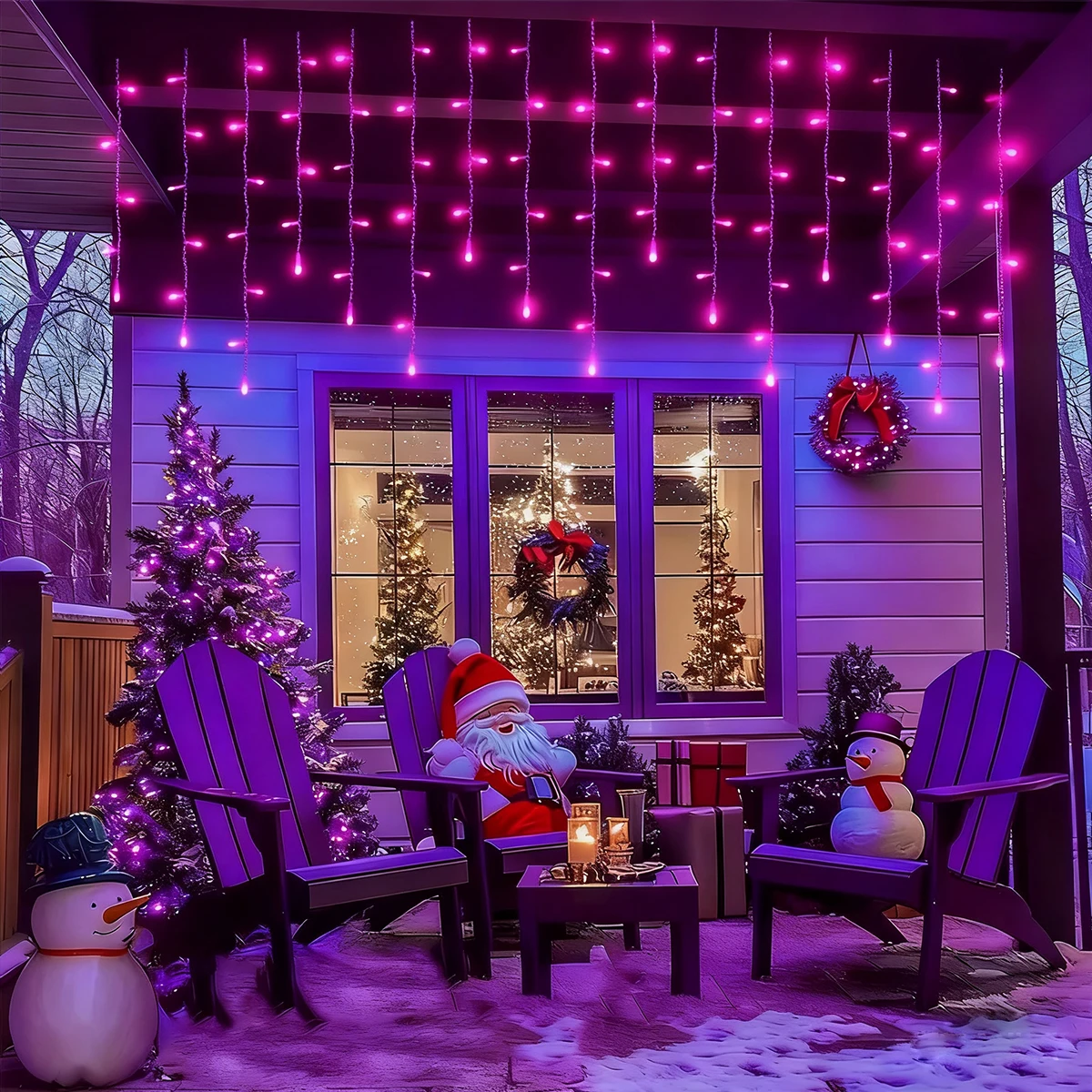 1 قطعة 96 LED USB بالطاقة في الهواء الطلق داخلي LED عيد الميلاد أضواء الزخرفية مقاوم للماء الجنية مصباح مناسبة لسقف الطنف حديقة ديكور #5